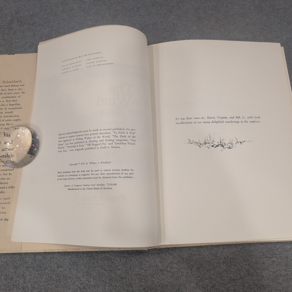 The Wind on Your Cheek William J Schaldach 1972 Freshet Press Sporting Art Book - Picture 5 of 6